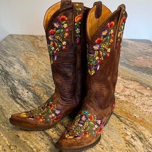 Old Gringo 13” Sora Boots Floral Embroidery 
Size 7